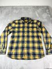 James Perse Flannel Shirt Adult 3 Large Yellow Button Up Los Angeles Plaid