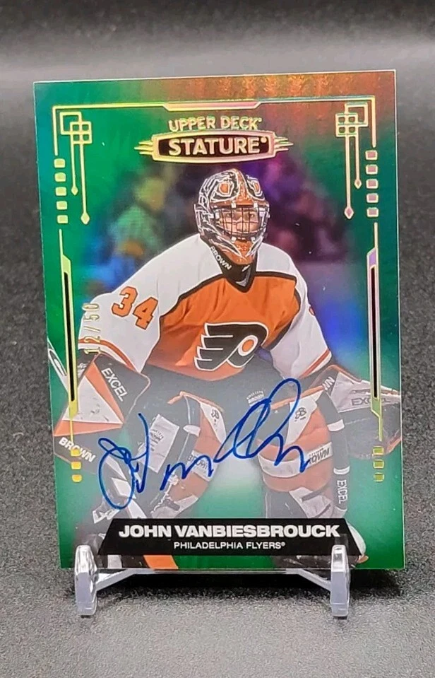 2021-22 Upper Deck Stature John Vanbiesbrouck Green Auto #/50 On Card Auto - Image 1 of 2