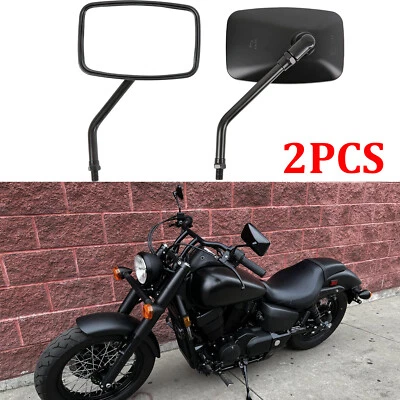 Espejos retrovisores laterales rectangulares negros para motocicleta Honda Shadow Phantom 750 VT750C2B Foto 1 de 4