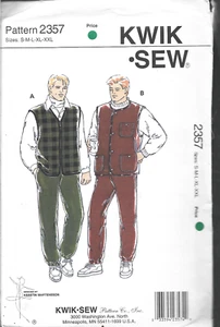 Kwik Sew Pattern #2357-Men's Pants & Vest- HEAVY STRETCH KNITS ONLY S-XXL - Picture 1 of 1