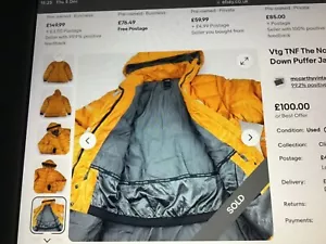 Vtg TNF The North Face 900 Summit Series Down Puffer Jacket, Orange, Med JKT370 - Picture 1 of 5