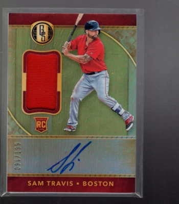 B4386- 2017 Panini Gold Standard #46 Sam Travis JSY Auto Jersey /199 - Image 1 of 2