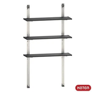 Keter 97cm / 38.1" Shelving Kit in Black w/ 3 Variable-Height Shelves - Picture 1 of 8