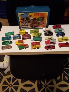 Vintage Matchbox Carry Case 1976 w 24 Matchbox Dinky Corgi Hot Wheels & Others - Picture 1 of 21