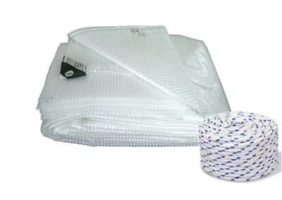 Telo telone RETINATO PVC trasparente occhiellato impermeabile 140 GR/MQ - Immagine 1 di 4