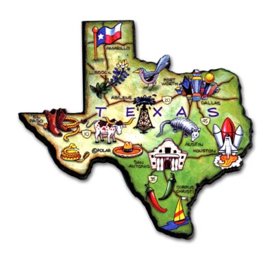 CLASSIC MAGNETS MADE WITH PRIDE IN THE USA Texas Artwood State Magnet Souvenir by Classic Magnets