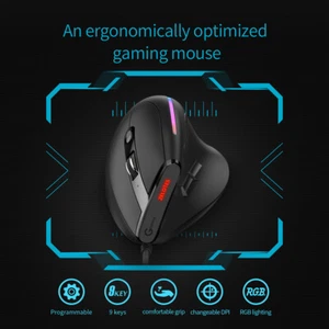 ZELOTES USB Wired Mouse Ergonomic T-50 Wired Vertical Mouse 12800 DPI Adjustable - Picture 1 of 12