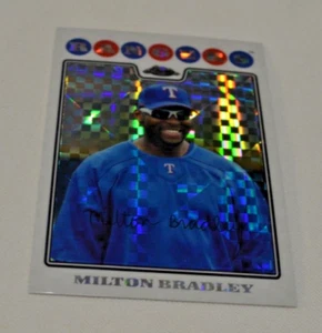 2008 TOPPS CHROME - MILTON BRADLEY OF TEXAS RANGERS CARD #176 XFRACTOR - Picture 1 of 5