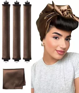 Velvet Overnight Curls Heatless Hair Curler No Heat Satin Heatless Curling Rods - Picture 1 of 8