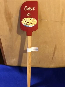 NIP Williams Sonoma Sweet As Pie Silicone Spatula Wood Handle - Picture 1 of 2