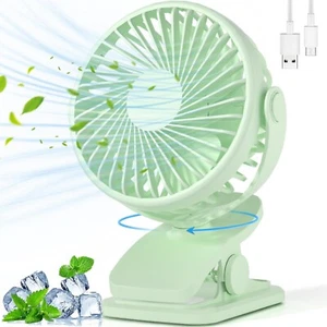 360°Portable Clip on Fan Rechargeable Fan 3 Wind Speeds Mini - Picture 1 of 6