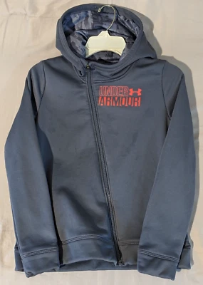 Sudadera Under Armour Juvenil L Cremallera Completa Sudadera con Capucha Gris Naranja Logo Chaqueta Polar Foto 1 de 4