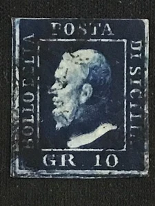 Italienische Staaten zwei Sizilien SC #16 gebraucht Sm. Dünn 1859 - Bild 1 von 1