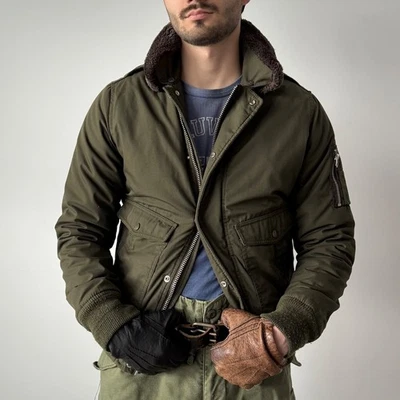 Men's Schott USAF Type-U Khaki Bomber Jacket Size M - Image 1 of 4