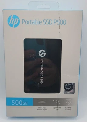 HP SSD P500 500GB Black Portable External Solid State Hard Drive NIB - NEW - Image 1 of 4