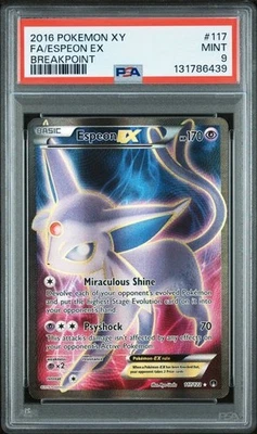 Espeon EX (Full Art) 117/122 Breakpoint Holo PSA 9 MINT - Image 1 of 2