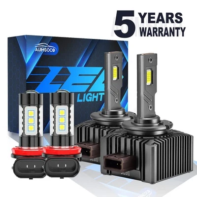 For BMW 3650i 2008-2010 D1S H11 6500K White LED Headlight Fog Light Bulbs Bright - Image 1 of 4