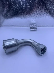 FJX90-10-12 (5 Stück) 90 Grad 5/8 Zoll Schlauch x 3/4 Zoll Innengewinde JIC drehbare Crimpverschraubung - Bild 1 von 3
