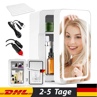 6L Mini Kühlschrank Fridge mit Spiegel&LED-Beleuchtung Skincare Kühlschrank - Bild 1 von 4