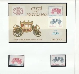 VATICANO HOJA CON DOS SELLOS + 2 SELLOS EXPO MUNDIAL FILATALIA ITALIA 85 - Imagen 1 de 1
