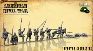 Battlecat Amercian Civil War Union Infantry casualties x12 28mm 1/56 Historical - Picture 1 of 3