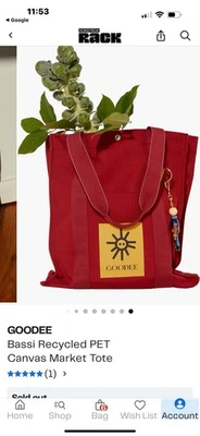 Bolso de Mano GOODEE Bassi Lona Reciclada PET Market Rojo Oscuro Italia - Imagen 1 de 4