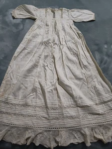 Antique Baby Christening Gown Dress Victorian Look Flaws Italian Family - Picture 1 of 16