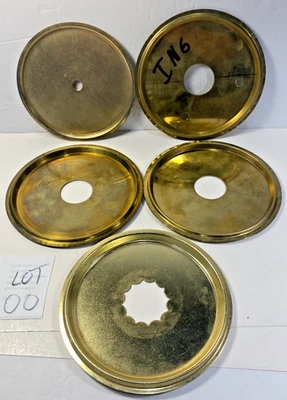 Vintage Lot of 5 Brass Metal Clock Face 6 3/8" Dials Replacement Lot #00 NOS - Image 1 of 4