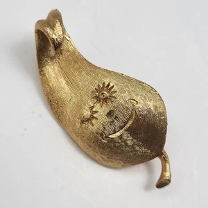 Fabuloso broche vintage Napier sonrisa guiño hoja prendedor caprichoso extravagante - Imagen 1 de 8