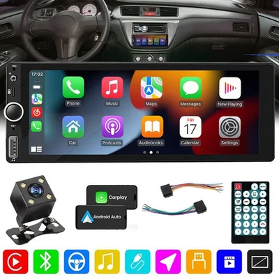 Radio estéreo para automóvil 1 Din Carplay pantalla táctil Bluetooth con cámara 6,8 pulgadas Foto 1 de 4
