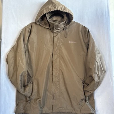 Chaqueta con Capucha Mountain Warehouse Para Hombre XL Oliva/Marrón Impermeable Solo Concha Foto 1 de 4
