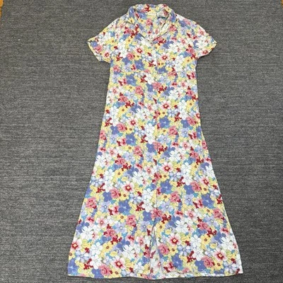 Vintage White Stag Dress Women Medium Floral Empire Waist Cottage Core Rayon - Image 1 of 4