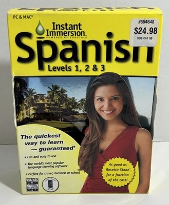 Instant Immersion Spanish Language Learning Software Levels 1 2 & 3 DVD-ROM NEW - Image 1 of 4
