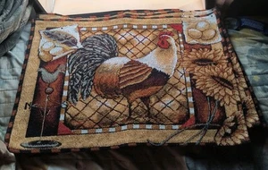 Set Of 4 Rooster And Sunflowers Placemats - Picture 1 of 6