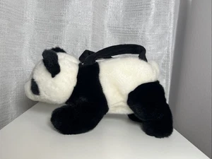 Aurora Plush Panda Bear Girls Purse Handbag Short Handle Zipper - Picture 1 of 5