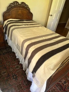 HUDSON BAY BLANKET  Millennium Edition 330 YEARS Neutral Stripes 3.5 POINT /Twin - Picture 1 of 12