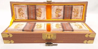 1000 peças 100 quintilhões de notas de papel porcelana dragão amarelo e fênix com caixa de madeira - Imagem 1 de 4