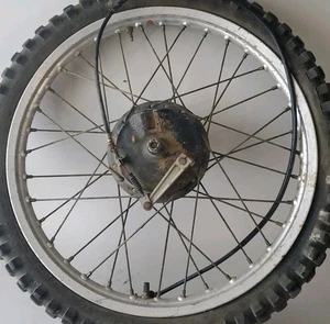 1977 YAMAHA YZ125 FRONT WHEEL BRAKE HUB D.I.D. RIM BACKING PLATE AXLE - Picture 1 of 21
