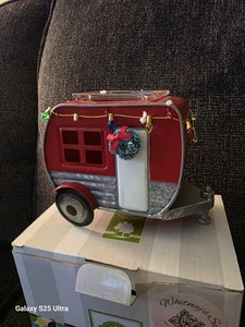 Remolque de camping retro rojo calentador de cera Scentsy cámper de Navidad - Imagen 1 de 8