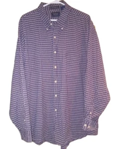 Van Heusen SZ XL American Khakis Oxford BIG Shirt Mens Eggplant Purple Check - Picture 1 of 6