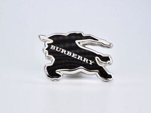 Burberry Lapel Pins Badge Necktie Pin Tscks Black Signature Logo Design Men's 