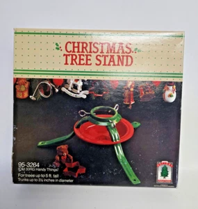 Metal Christmas Tree Stand Up to 5ft Made in the USA 1988 Vintage Ideal Security - Picture 1 of 3