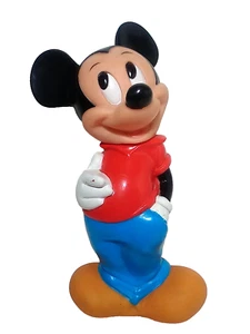 Vintage Walt Disney ILLCO 11.5” Mickey Mouse Rubberlike Piggy Bank - Picture 1 of 3