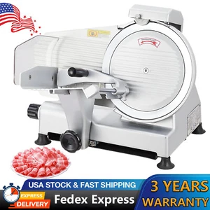 550W Automatic Meat Slicer with 10" Carbon Steel Blade Meat Adjustable Thickness - Picture 1 of 8