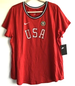 Nike Tee Team USA Olympic Legend Size 1X T-Shirt Red Standard Fit - Picture 1 of 6