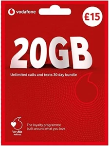 Vodafone SIM Card 60GB DATA Pay As You Go Unlimited Calls text UK Quick Dispatch - Picture 1 of 2