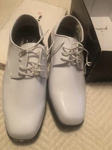 Vangelo Größe 11W Herren weiß Lackleder Schuhe SMOKING-1 Smoking formelle Hochzeit - Bild 1 von 6