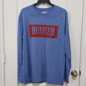 T-shirt Duluth Trading Co uomo L blu erica manica lunga girocollo logo - Foto 1 di 4