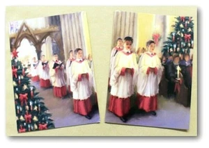 Christmas Choir Boys 12 Cards 2 Designs - With Bible text - EB11390 - Picture 1 of 1