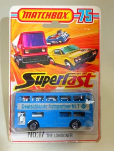 Matchbox Superfast No. 17B The Londoner blue body "ARAL" german issue - Picture 1 of 6